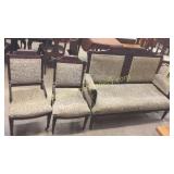 Victorian Settee & 2 Side Chairs