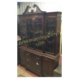 Flame Mahogany Breakfront Cabinet