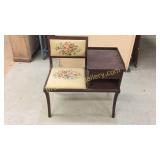 Telephone Chair W Needlepoint Seat & Back