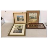 4 Pieces Mixed Framed Artwork