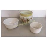 Victorian Jardinere, 2 Milk Glass Bowls