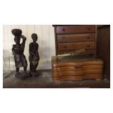 Dresser Box, Wood Figures, Doll Dresser