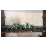 34 Green Glass Stems