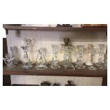 16 Glass Single Candlesticks