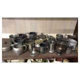 22 Pieces Pewter, Silver Plate