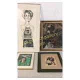 4 Pieces Varied Framed Art
