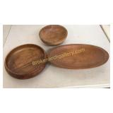 3 Wooden Bowls