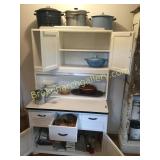 Contents of White Hoosier Cabinet