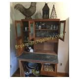 Contents of Oak Hoosier Cabinet