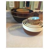 Set of Graduated Stoneware Mixing Bowls