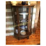 Bow Front Oak China Cabinet