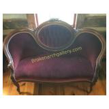 Carved Walnut Victorian Sofa