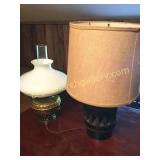 2 Various Table Lamps & Brass Floor Lamp