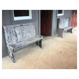 Pair Heart Pine Deacons Benches
