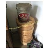 4 Cheese Boxes & Lard Container