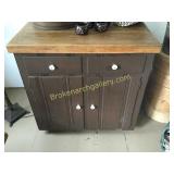 Brown Cabinet W Chestnut Cutting Board Top