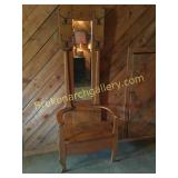 Golden Oak Hall Tree W Lift Seat