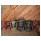6 Vintage Railroad Lanterns
