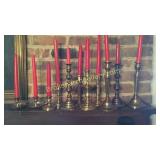 11 Brass Candlesticks