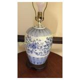 Pair Blue and White Jar Lamps