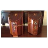 Pair Reproduction Mahogany Knife Boxes