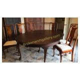 Mahogany Dining Table, Set 6 Dining Chairs