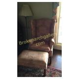 Wing Back Chair with Ottoman