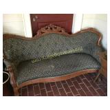 Carved Walnut Victorian Sofa