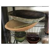 2 Wooden Dough Bowls