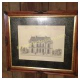 Lithograph "Villa Sburbaine"
