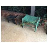 3 Cane Seat Stools