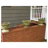 7 Concrete Planters & 3 Pc Patio Set