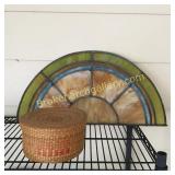 Slag Glass Window & Basket