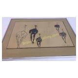Artist Signed Sketch, Ostrich