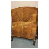 Pair Figured Walnut Twin Beds W Rails