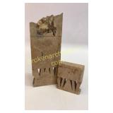 2 Burl Wood Containers