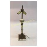 Marble and Slag Glass Lamp