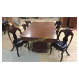 Pedestal Base Mahogany Dining Table W 6 Chairs