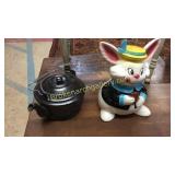 Kettle & Bunny Cookie Jar