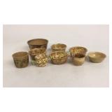 9 Pieces Spatter Ware Pottery