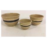 Set 3 Oven Ware Banded Bowls