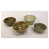 4 Spatterware Bowls