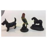 Cast Iron Parrot, Scotty Dog, Scotty Door Stop