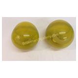 Pair Art Glass Balls