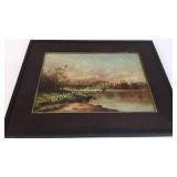 Oil on Canvas, Lake Scene