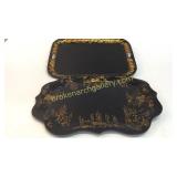 2 Tole Ware Serving Trays