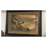 Bird Dog Pointing Pheasant Print
