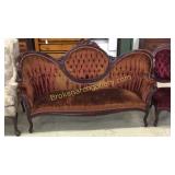 Walnut Victorian Parlor Settee