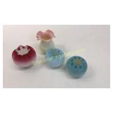 4 Pieces Fenton Satin Glass