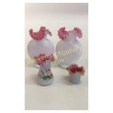 4 Pieces Victorian Cased Glass